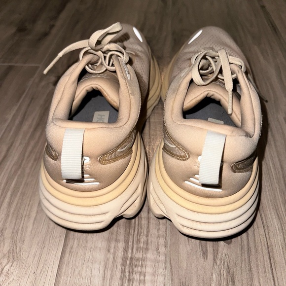 Hoka Cream Athletic Shoes with Cushioned Sole - Picture 4 of 7
